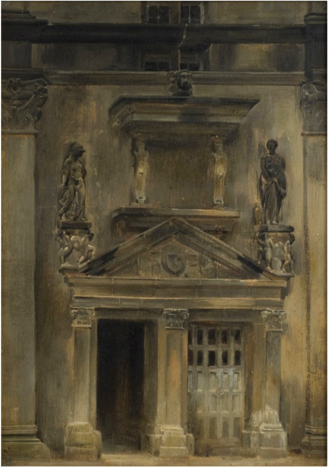 Corot - Architectural Study (Door of the Francis I Staircase, Oval Court, Fontainebleau), 1831-1834