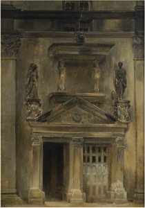 Corot - Architectural Study (Door of the Francis I Staircase, Oval Court, Fontainebleau), 1831-1834