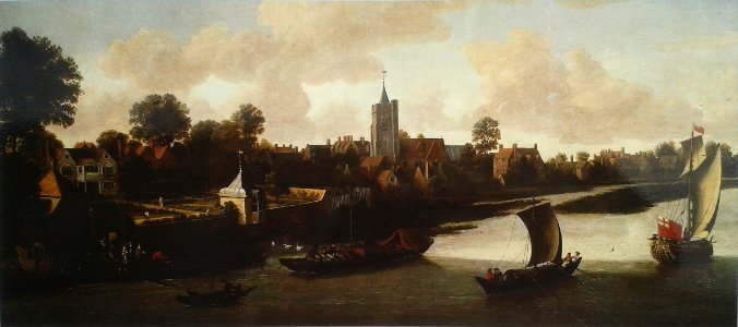Corney House in Chiswick from the River by Jacob Knyff 1675-80