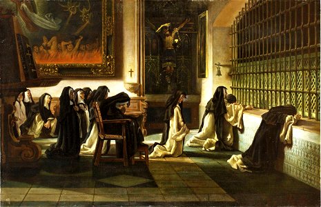 Coro de religiosas (Museo del Prado). Free illustration for personal and commercial use.