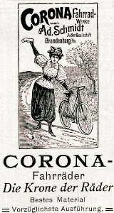 Corona Fahrradwerke Brandenburg, Werbung 1898