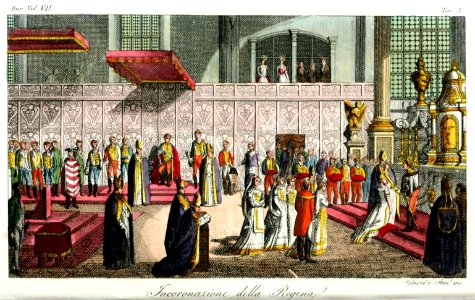 Coronation Day of Mary of Hungary, Illustration for Il costume antico e moderno by Giulio Ferrario 1831 (8)