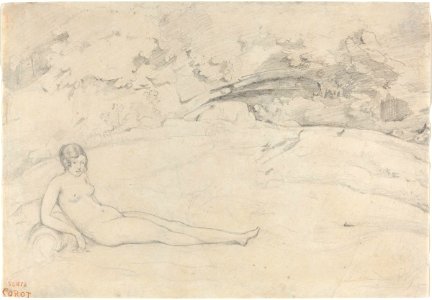 Corot - A Nude Reclining in a Landscape, 1825-1828