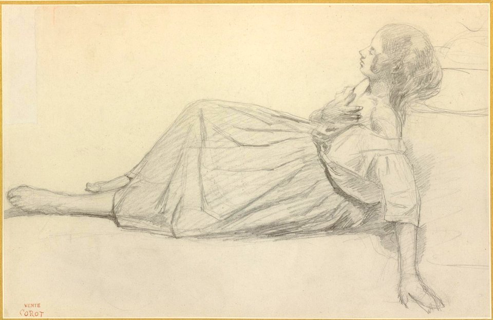 Corot - Portrait of an unknown young woman reclining, 1968,0210.21