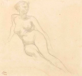 Corot - Femme nue allongée. Free illustration for personal and commercial use.