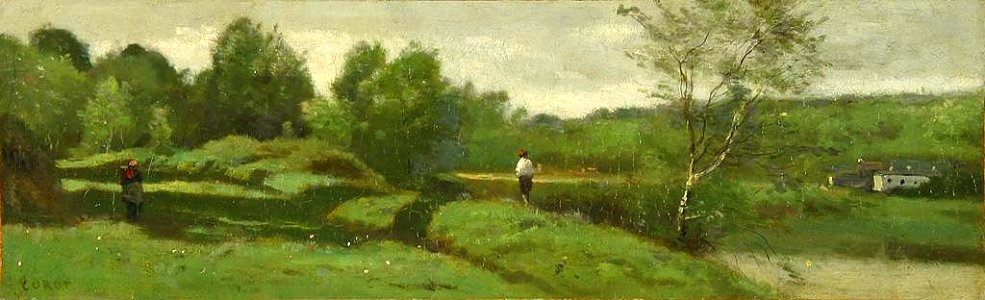 Corot - Landscape with a Boy in a White Shirt, Circa 1855-1860