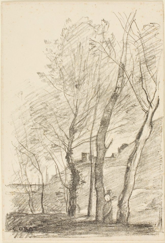 Corot - Reading Beneath the Trees, 1874, 1955.1099