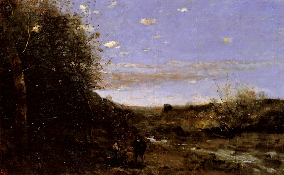 Corot - Hamlet and the Gravedigger, circa 1873-1874