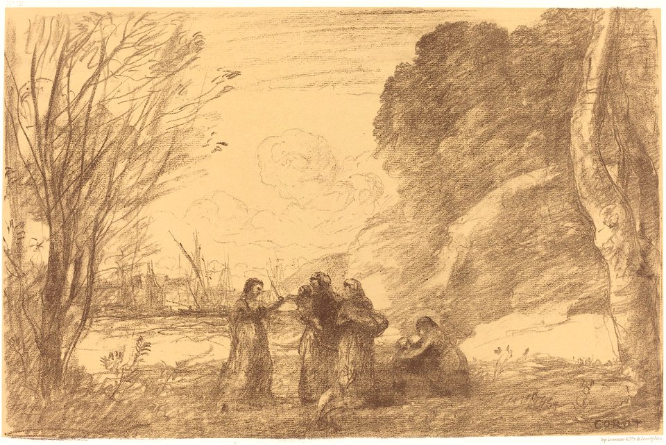 Corot - Family at Terracina (Une famille a terracine), 1871
