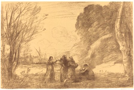 Corot - Family at Terracina (Une famille a terracine), 1871