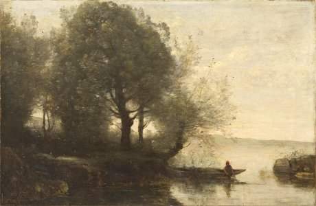 Corot - Fisherman, 1865-1870. Free illustration for personal and commercial use.