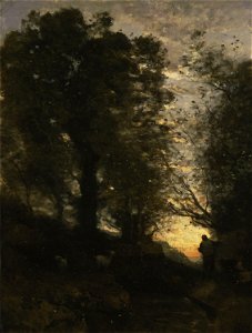 Corot - Goatherd of Terni, c. 1871. Free illustration for personal and commercial use.