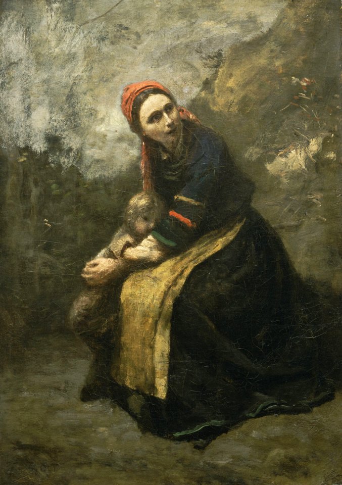 Corot - Mother Protecting Her Child, 1855-1858