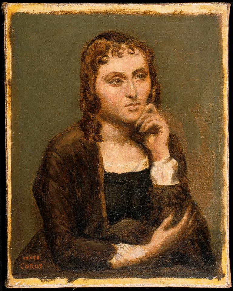 Corot - Pensive Young Brunette, 1845-1850
