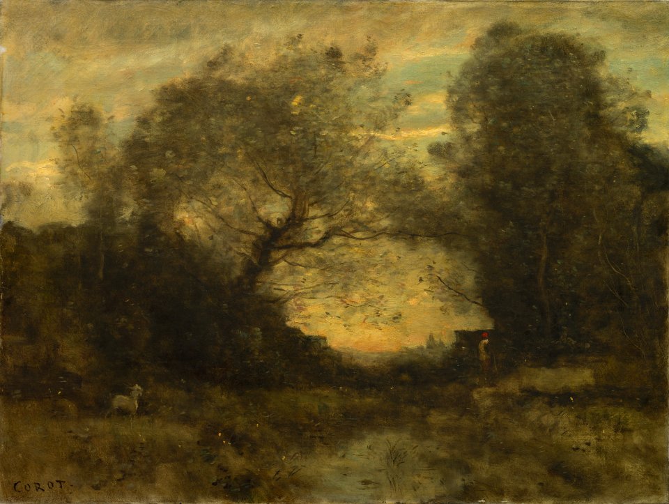 Corot - The Pond at the Entrance of the Woods, c. 1860 - 1875