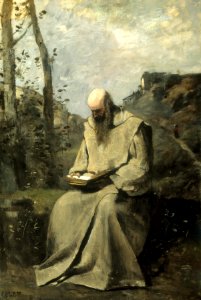 Corot - Sitting Monk, Reading, ca. 1865, R1332