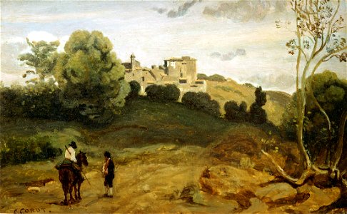 Corot - View of Genzano with a Rider and Peasants, 2009.40030