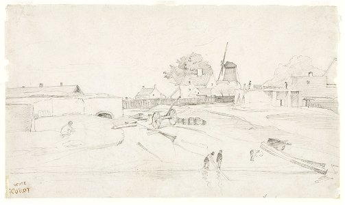 Corot - Windmill at Dunkirk, ca. 1830
