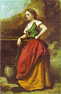 Corot jeune femme au puits. Free illustration for personal and commercial use.