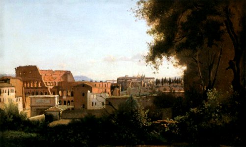 Jean-Baptiste-Camille Corot - The Coliseum Seen from the Farnese Gardens - WGA05280