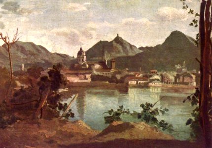 Jean-Baptiste-Camille Corot - Como and Lake Como. Free illustration for personal and commercial use.