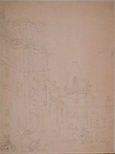 Corot - The Château of Blois with the François I wing on the left, c. 1830 - 1845