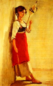 Corot - Young Italian Woman from Papigno with Her Spindle, circa 1826-1827