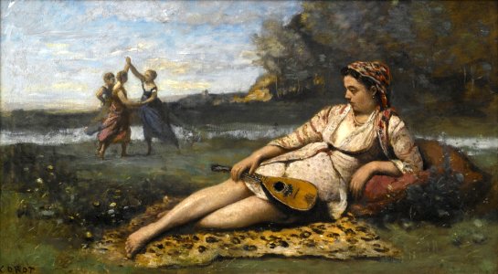 Jean-Baptiste-Camille Corot - Young Women of Sparta (Jeunes filles de Sparte) - Google Art Project. Free illustration for personal and commercial use.