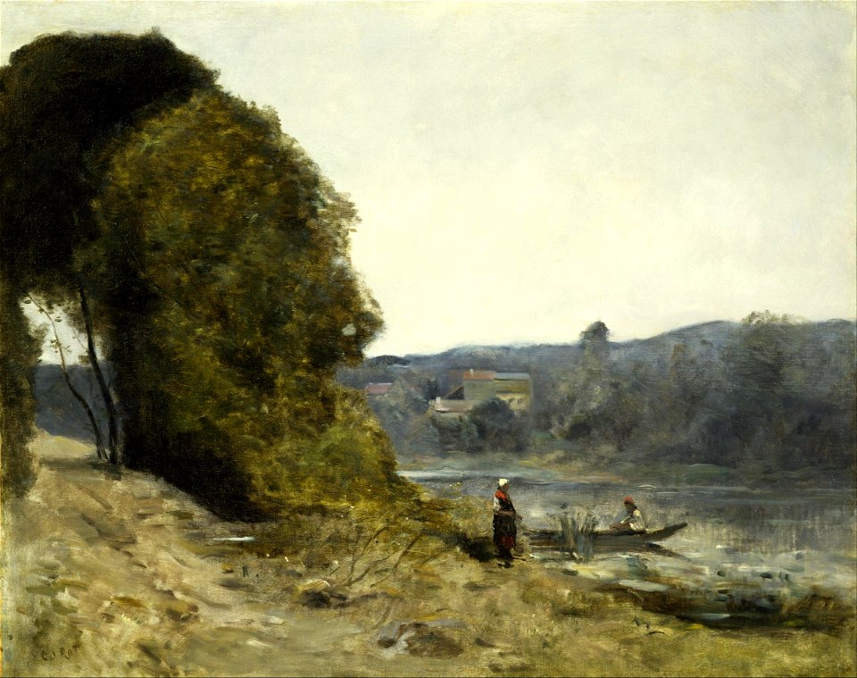 Jean-Baptiste-Camille Corot - The Departure of the Boatman - Google Art Project
