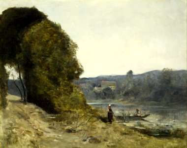 Jean-Baptiste-Camille Corot - The Departure of the Boatman - Google Art Project