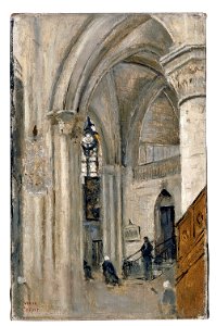Jean-Baptiste Camille Corot - Intérieur de l'église à Mantes