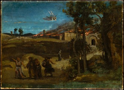 Corot, Study for The Destruction of Sodom. Free illustration for personal and commercial use.