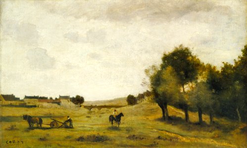Jean-Baptiste-Camille Corot - Vue près Epernon (1850-60). Free illustration for personal and commercial use.