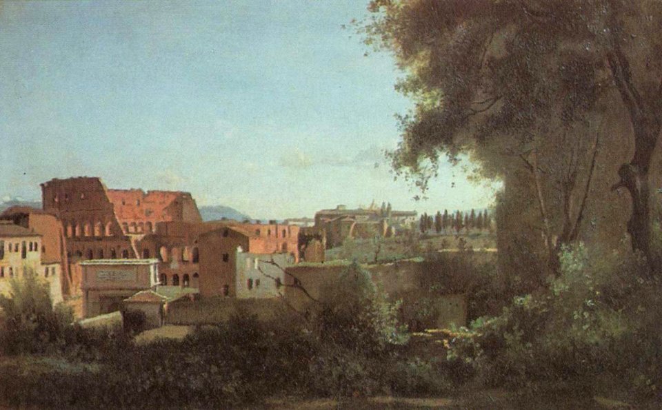 Jean-Baptiste-Camille Corot - Le Colisée vu des jardins Farnèse