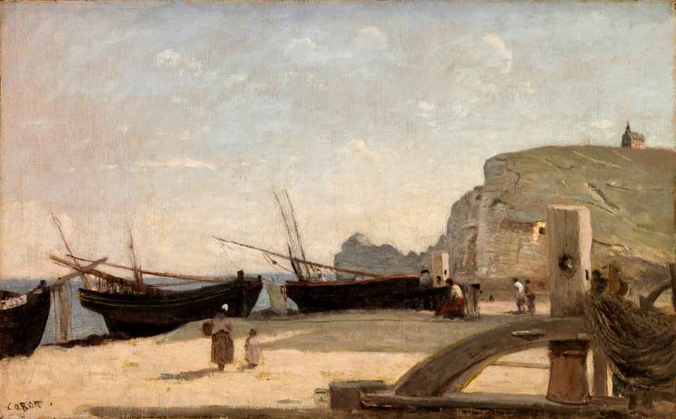 Jean-Baptiste-Camille Corot - The Beach, Étretat - 63-1932 - Saint Louis Art Museum