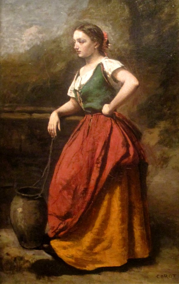 Corot Jeune Femme à la fontaine sans cadre