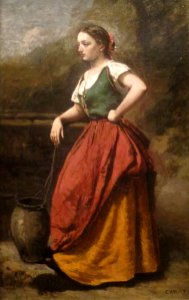 Corot Jeune Femme à la fontaine sans cadre