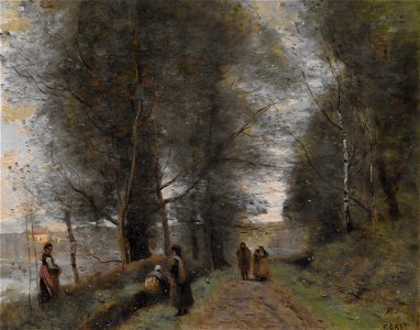 Corot, Jean-Baptiste-Camille - Ville d'Avray, Woodland Path Bordering the Pond - Google Art Project