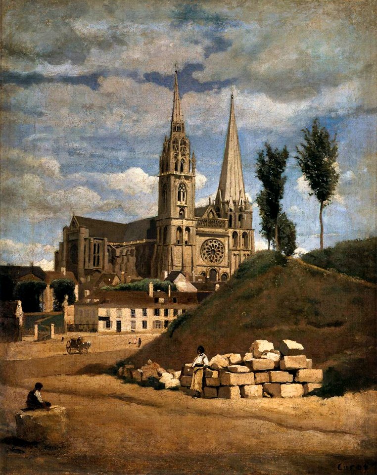 Jean-Baptiste-Camille Corot - The Cathedral of Chartres - WGA5282