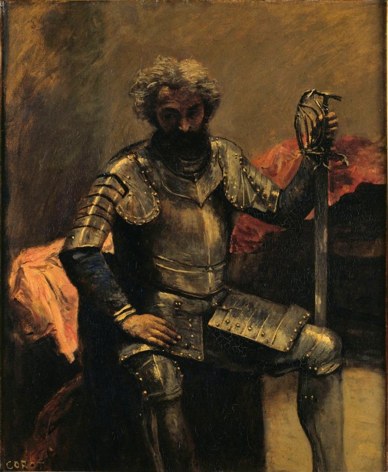 Corot, Homme en armure dit aussi l'Homme d'armes assis