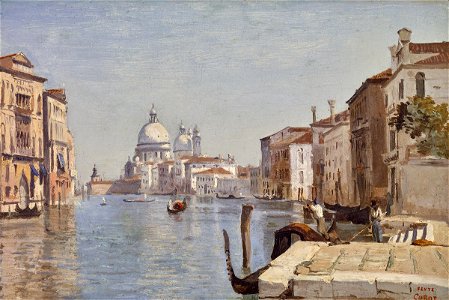 Venice - View of the Campo della Carità by Jean-Baptiste-Camille Corot