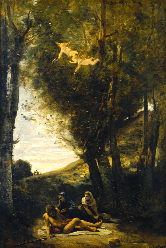Jean-Baptiste-Camille Corot - Saint Sébastien secouru par les saintes femmes (1874)