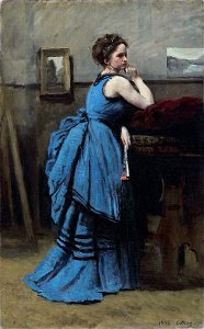 Jean-Baptiste-Camille Corot - Lady in Blue - WGA5304FXD