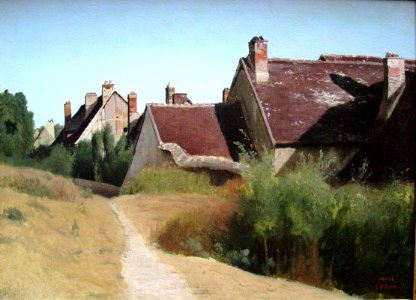 'Houses near Orleans', oil painting by Jean-Baptiste-Camille Corot