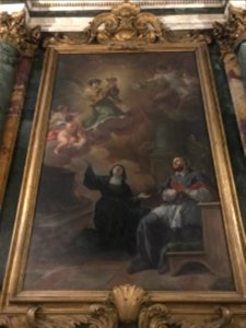 Corrado Giacquinto - Saint Jane Frances of Chantal and Saint Francis of Sales in adoration of the Heart of Jesus - Santa Bárbara, Madrid