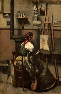 The Artist's Studio by Jean-Baptiste-Camille Corot, c1868