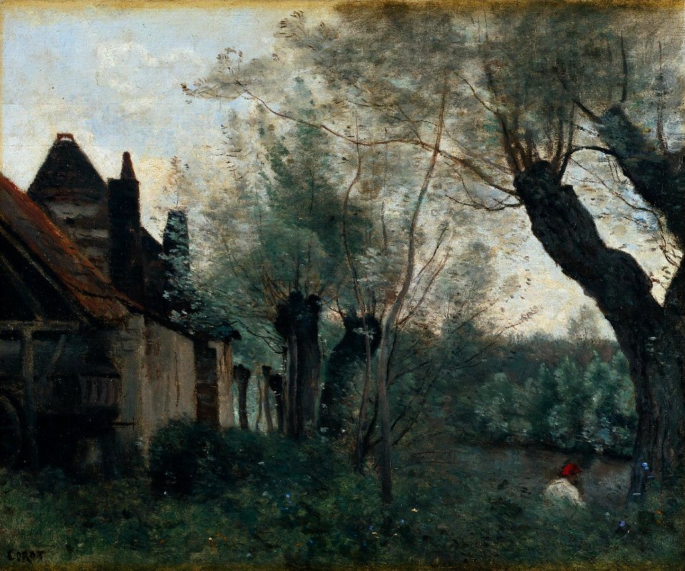 Jean-Baptiste-Camille Corot - Saules et Ferme de Sainte-Catherine-lès-Arras