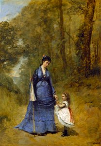 Jean-Baptiste Camille Corot - Madame Stumpf et sa fille