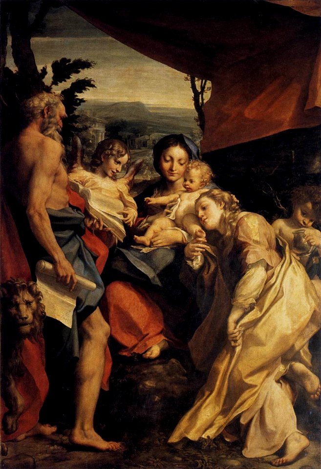 Correggio - Madonna and Child with Sts Jerome and Mary Magdalen (The Day) - WGA05327