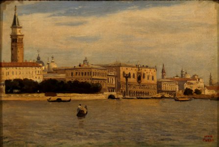 Venice from the Dogana Jean-Baptiste Camille Corot 1834. Free illustration for personal and commercial use.